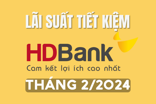 Lãi suất ngân hàng HDBank mới nhất tháng 2/2024