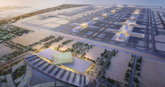 Độc lạ sân bay lớn nhất thế giới đang được xây trên sa mạc ở châu Á