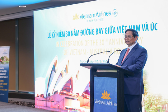 Thủ tướng Phạm Minh Chính dự kỷ niệm 30 năm đường bay thẳng Việt Nam – Australia của Vietnam Airlines