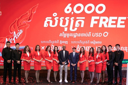 AirAsia Campuchia khai trương 3 đường bay nội địa mới