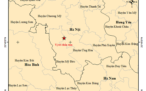 Xảy ra động đất 4 độ Richter tại huyện Mỹ Đức, Hà Nội