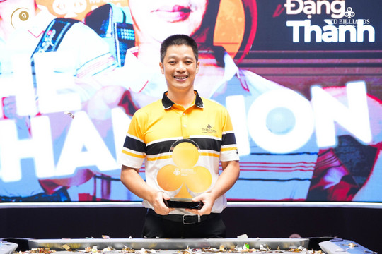 Đặng Thành Kiên vô địch giải pool 9 bi có mức thưởng kỷ lục Việt Nam