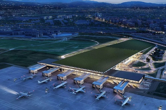 Sân bay quốc tế đặc biệt nhất thế giới, trồng vườn nho rộng 7,7ha trên mái