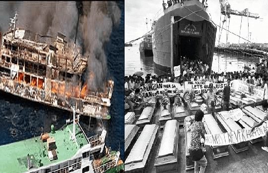Phà chở khách va chạm mạnh với tàu chở dầu khiến hơn 4.000 người tử nạn, nhiều thi thể cháy đen dạt vào bờ, được mô tả là ‘thảm kịch khủng khiếp'