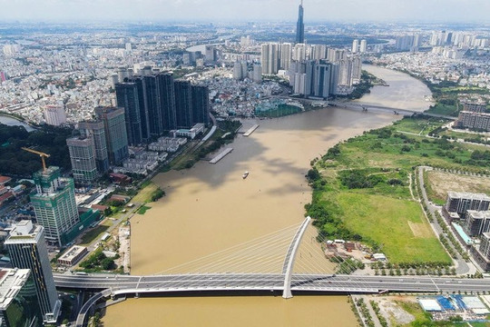Đề xuất làm đảo vườn giữa lòng sông Sài Gòn, là điểm dừng chân kết nối các cầu đi bộ lân cận