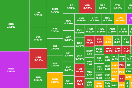 Cổ phiếu MSN, LPB, HAG gánh thị trường, VN-Index vượt mốc 1.270 điểm