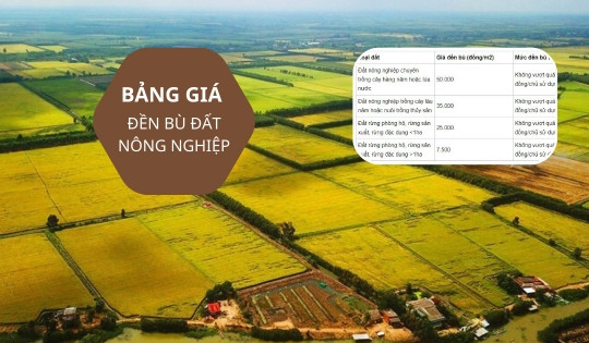 Bảng giá đền bù đất nông nghiệp năm 2024 mới nhất