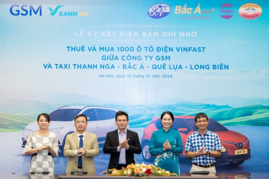 Hàng loạt hãng taxi 'quen mặt' tại Hà Nội chốt hợp đồng thuê, mua 1.000 xe điện VinFast