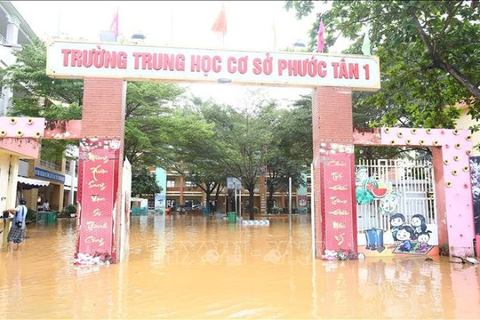 Nỗ lực vệ sinh trường lớp, đón học sinh trở lại khi nước lũ rút ​