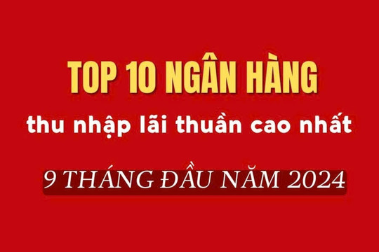 Top 10 ngân hàng dẫn đầu về thu nhập lãi thuần: Bất ngờ với vị trí số 1