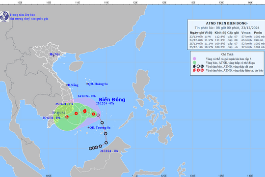 Áp thấp nhiệt đới trên Biển Đông khả năng mạnh lên thành bão