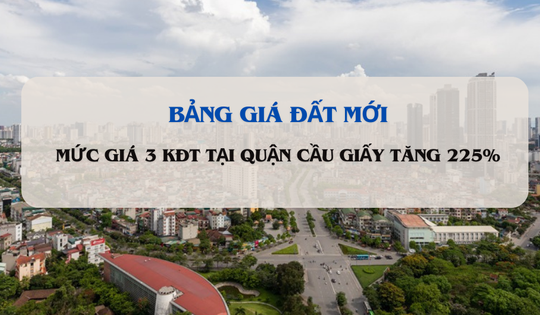 Hà Nội: Mức giá tại 3 KĐT ở Cầu Giấy tăng 225% sau khi áp bảng giá đất mới