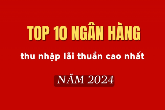 TOP 10 ngân hàng có thu nhập lãi thuần cao nhất năm 2024