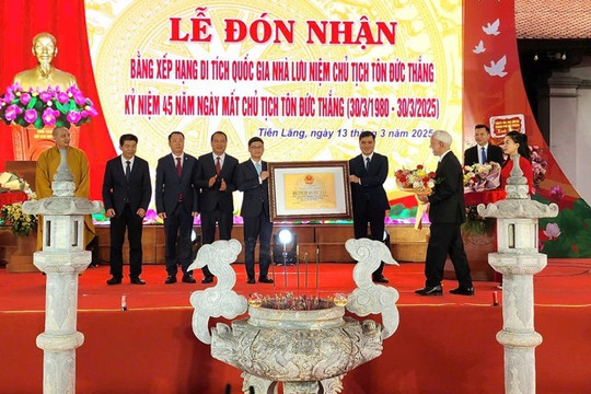 Nhà tưởng niệm vị lãnh đạo đầu tiên tại Việt Nam được trao tặng Huân chương Sao Vàng vừa được xếp hạng Di tích Quốc gia