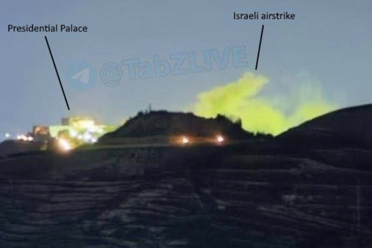 Israel ném bom các mục tiêu gần dinh Tổng thống Syria