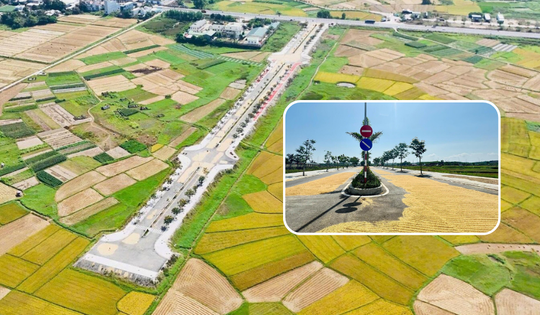 Trớ trêu tuyến đường hiện đại nằm phơi nắng, phơi mưa, phơi... lúa: Không có phương tiện giao thông nào qua lại