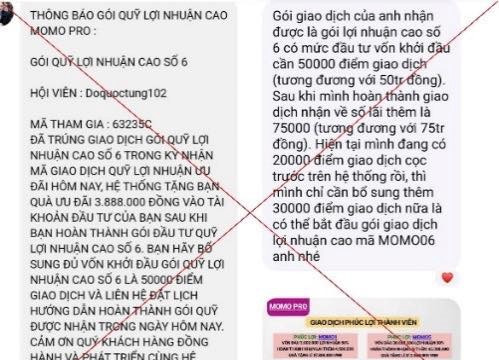 Bộ Công an cảnh báo về quỹ đầu tư MoMo Pro