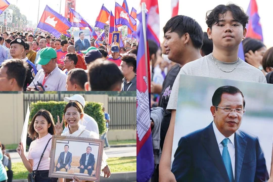 Hàng vạn người tập trung ở thủ đô Campuchia giữa căng thẳng với Thái Lan