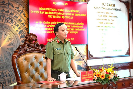 Thứ trưởng Bộ Công an giao nhiệm vụ quan trọng cho công an 3 tỉnh