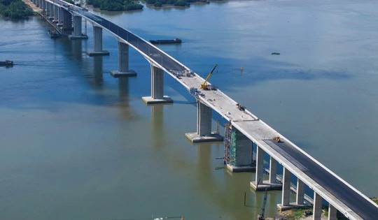 Phân luồng mới nhất của cây cầu nghìn tỷ đắt nhất, lớn nhất tuyến Vành đai 3