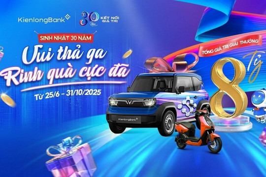 KienlongBank tung 'siêu bão' quà tặng 8 tỷ đồng mừng sinh nhật 30 năm