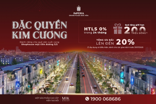 Shophouse Imperia Grand Plaza Đức Hòa: Sở hữu tài sản kép, tối ưu lợi nhuận ngay khi xuống tiền