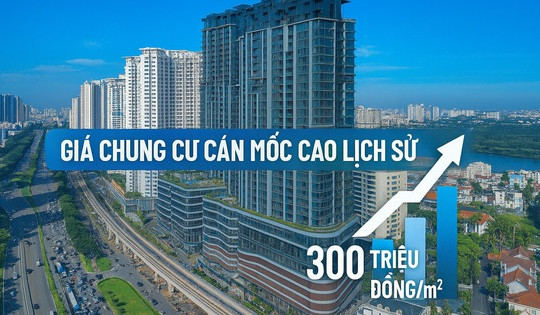 Giá chung cư tại TP. HCM lập đỉnh lịch sử, vượt ngưỡng 300 triệu/m2