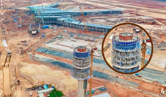 Tháp không lưu 3.500 tỷ cao nhất Việt Nam tại siêu sân bay 16 tỷ USD đã thành hình: Diện mạo hiện đại, hài hòa với nhà ga hành khách