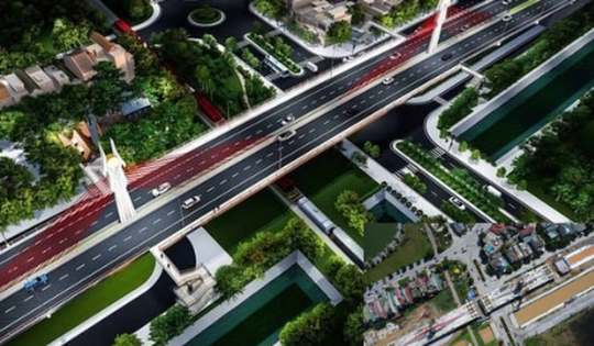 Cầu vượt đường sắt dài gần 300m tại tỉnh Thanh Hóa sắp hợp long