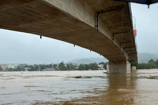 Mưa lớn kéo dài, lũ lên báo động 3 trên nhiều sông
