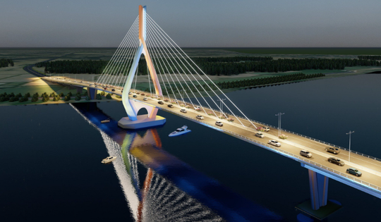 Cây cầu dây văng gần 1.500 tỷ lớn bậc nhất tỉnh Bắc Ninh, kết nối với thành phố nhỏ nhất Việt Nam