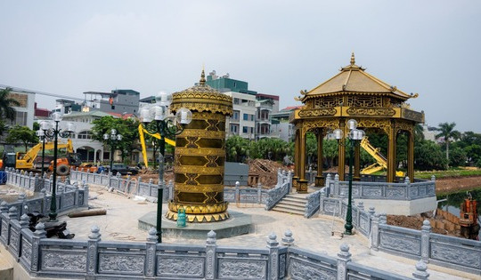 Đập dâng trên dòng sông hơn 2.000 năm tuổi ô nhiễm nhất Thủ đô thành hình đẹp mắt, sắp chính thức hoàn thiện