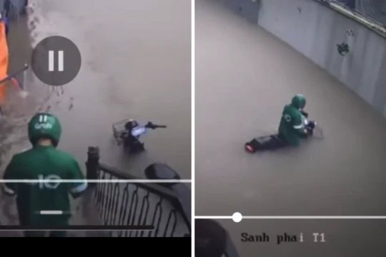 Nhà máy xe ở Hà Nội có xe điện 'tàu ngầm' rẻ hơn Vision, ngập gần hết yên nhưng Grab vẫn bon bon ship đồ