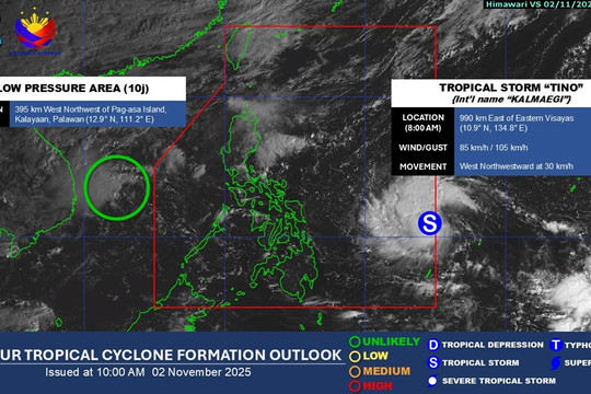 Biển Đông có thể đón cơn bão số 13, tên quốc tế Kalmaegi