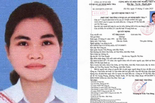 Truy nã đặc biệt Vũ Thị Loan sinh năm 1991