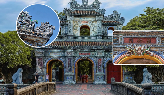 Cửa ra vào đẹp bậc nhất trong quần thể di sản cung đình Việt Nam: Tuyệt tác khảm sành sứ hơn 200 năm tuổi