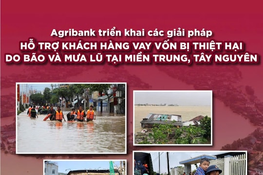 Agribank tiếp tục triển khai chính sách giảm tới 2%/năm lãi suất cho vay hỗ trợ khách hàng bị thiệt hại do bão số 12, 13 và mưa lũ