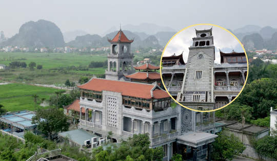 Biệt thự đá 3 tầng lớn nhất Việt Nam với bức phù điêu hàng chục tấn trên nóc: Xây không cần hồ vữa, hơn thập kỷ mới hoàn thành