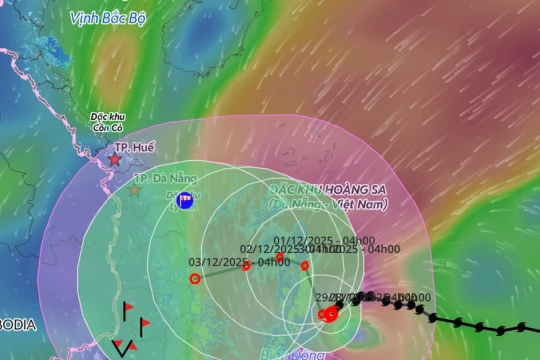 Bão có khả năng đổ bộ đất liền Bình Định – Phú Yên cũ
