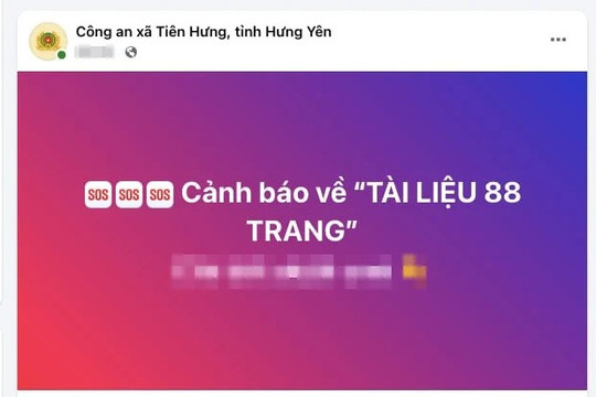 Công an cảnh báo khẩn tới người dân về ‘Tài liệu 88 trang’