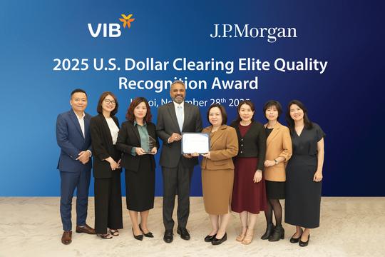 VIB được JP Morgan vinh danh Giải thưởng 'Chất lượng Thanh toán quốc tế xuất sắc năm 2025'