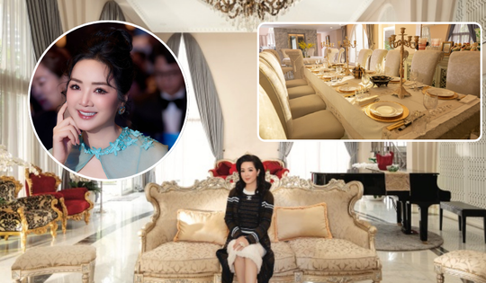 Dinh thự hơn 1.000m2 như cung điện của hoa hậu Việt 33 năm không có người kế nhiệm: Nội thất dát vàng, phòng khách có thể chứa 200 người