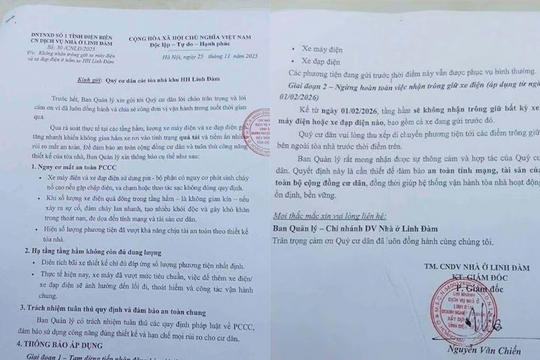 Chung cư đông dân nhất Hà Nội cấm gửi xe điện