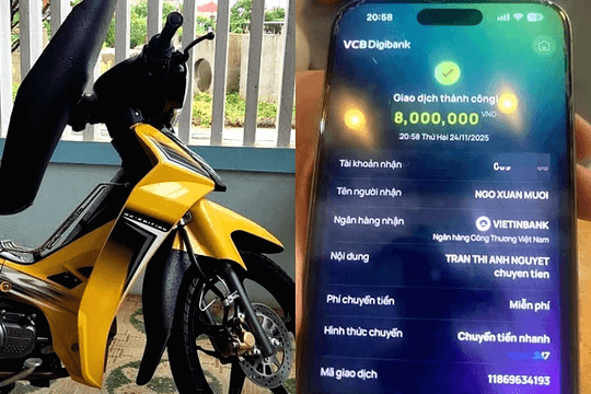 Thiếu tá công an bán xe máy lấy 8 triệu đồng để làm điều này