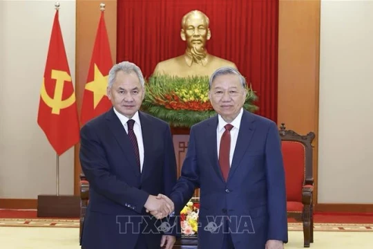 Tổng Bí thư Tô Lâm tiếp Thư ký Hội đồng An ninh Liên bang Nga