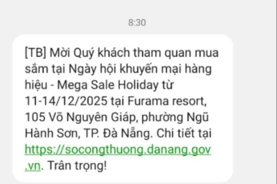 Đà Nẵng xác minh việc nhắn tin mang danh UBND TP mời mua sắm hàng hiệu