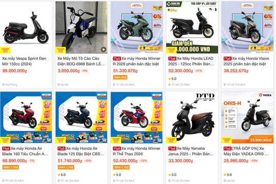 Xe máy bất ngờ thành 'hàng hot' ngày 12/12 trên Shopee, bán gấp 23 lần ngày thường: Người Việt tiết kiệm được 4.000 tỷ đồng