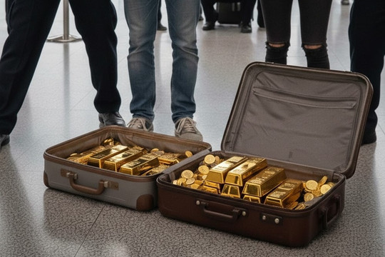 Tịch thu 2,75kg vàng giấu trong quả tạ tại sân bay, bắt khẩn cấp 2 hành khách nước ngoài