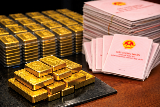 Thu giữ 175 miếng vàng và 204 sổ đỏ tại nhà riêng của một Giám đốc doanh nghiệp
