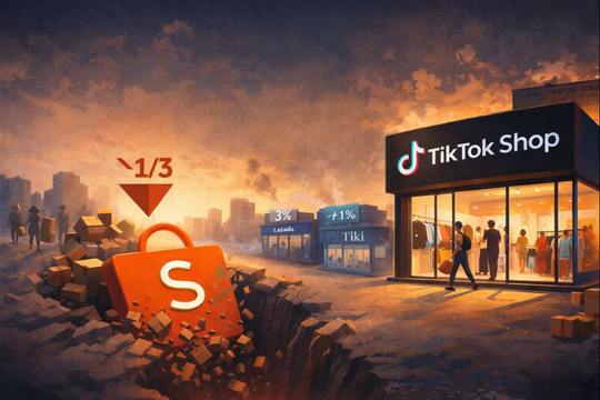 Shopee mất 1/3 nhà bán hàng, Lazada và Tiki 'thoi thóp', TikTok Shop nuốt dần thị trường TMĐT tại Việt Nam